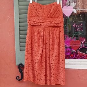 Strapless vintage inspired lace party dress